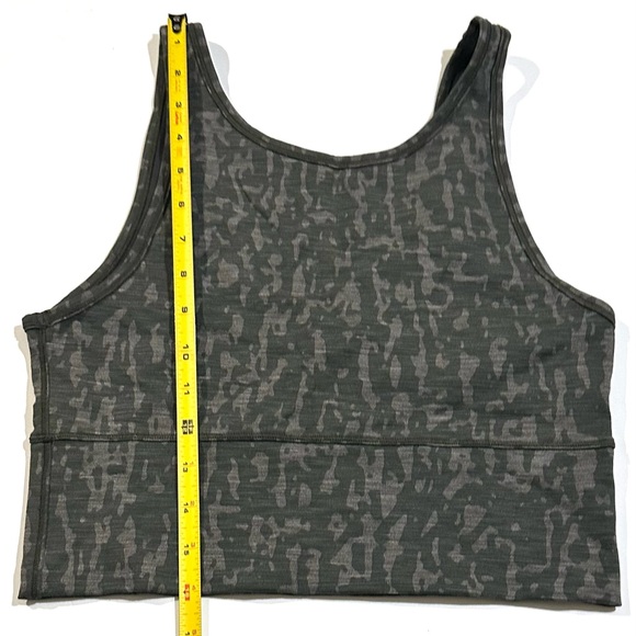 Lululemon Power Pivot Tank Crop Tough Heathered Black Asphalt Grey Size 8 - Picture 11 of 16